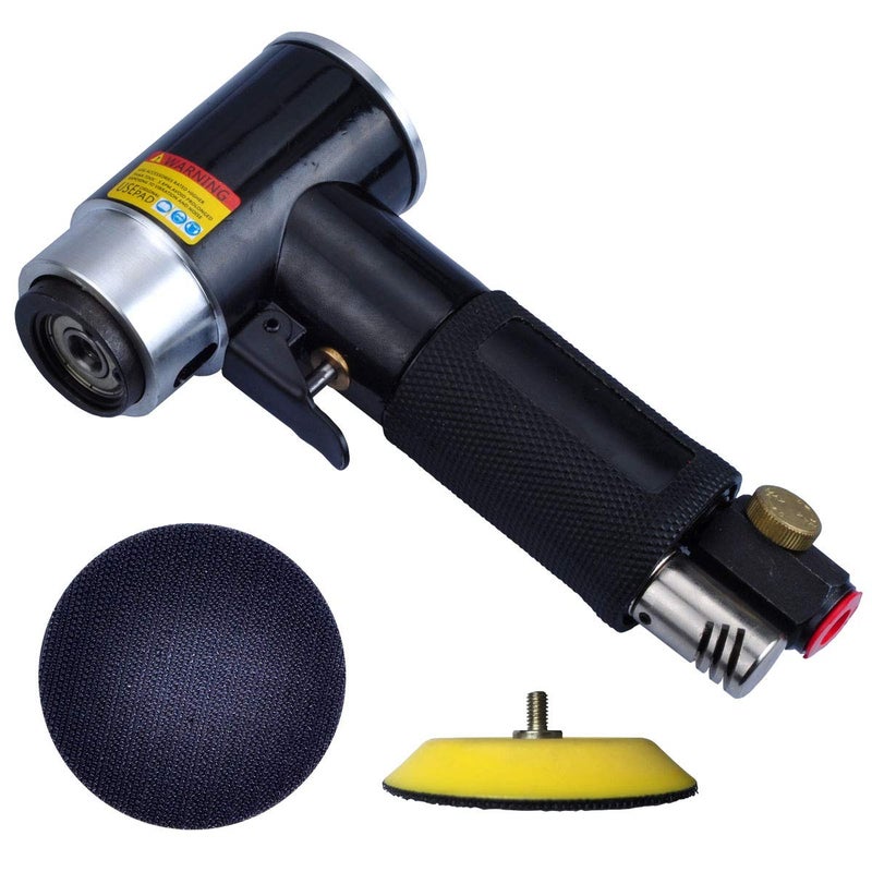 PROSHI 2" & 3" Dual Action Mini Air Sander, Random Orbital Pneumatic Polisher Kit with Pads & Accessories, High Speed Air Angle Sander for Auto Body, Wood, Metal, and Furniture Polishing - Image 2